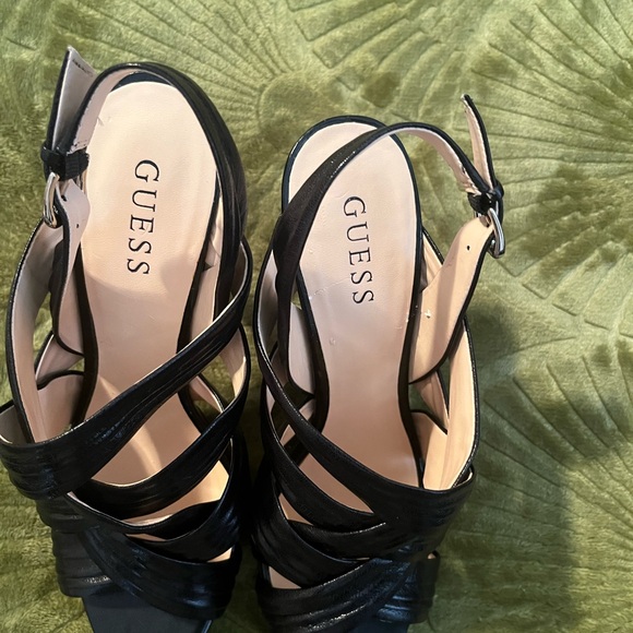 Guess Black Strappy Platform Heels - Picture 2 of 5